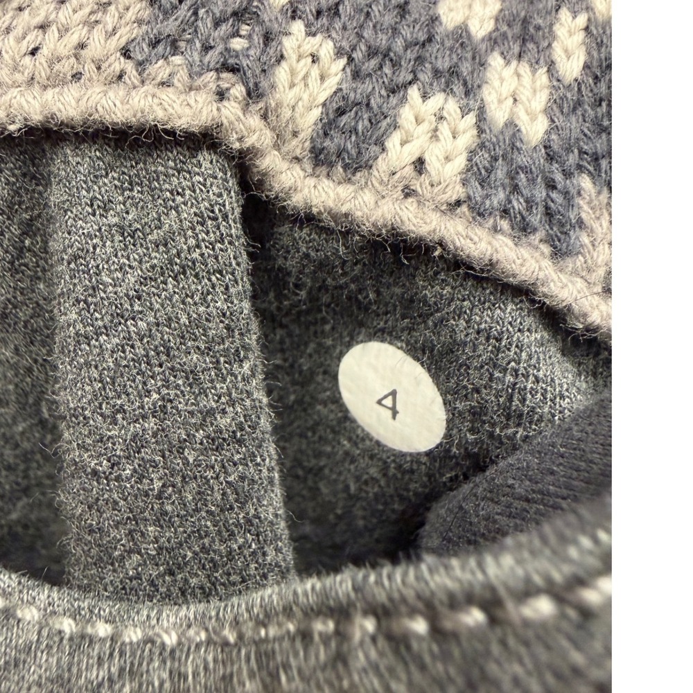Lululemon Scuba Hoodie Grey Fair Isle Knit Full Zip Sweatshirt Size 4 - Picture 4 of 5